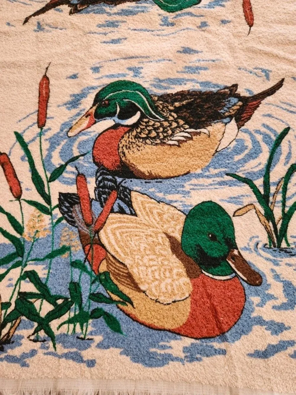 Vintage 80s Mallord Duck Cannon Towel Set